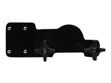 Load image into Gallery viewer, Backside of Journeyman single camper flag mount, black in color.