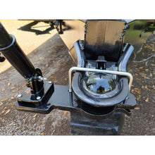 Load image into Gallery viewer, Front view of a travel trailer featuring a single Journeyman flag mount, showing a clean and professional exterior setup.