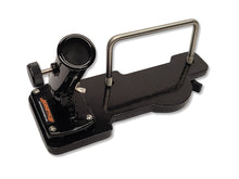 Load image into Gallery viewer, Frontside of Journeyman single camper flag mount, black in color.