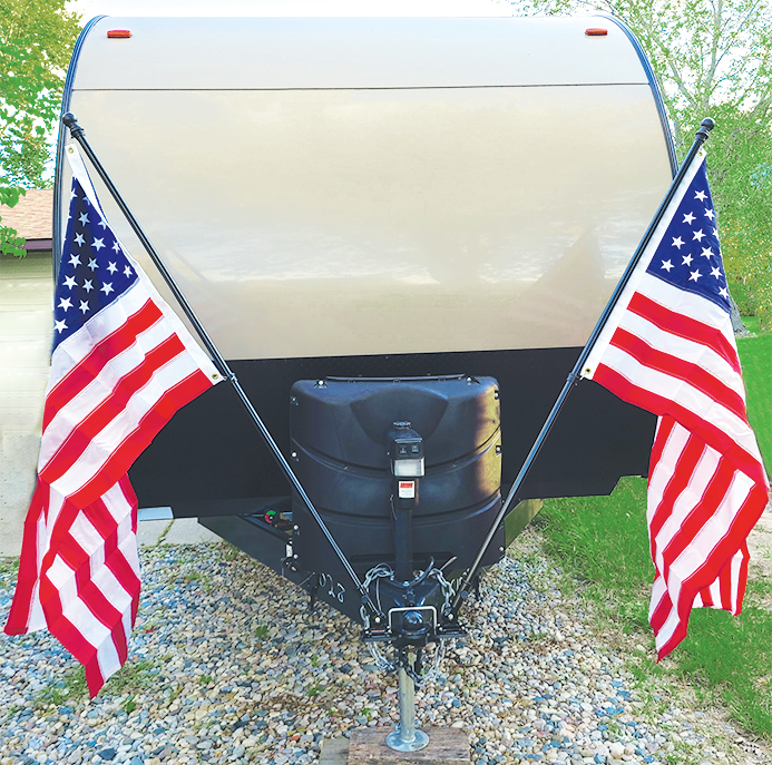RV Flag Pole Mount, Best Heavy Duty easy to mount holder, Made in USA